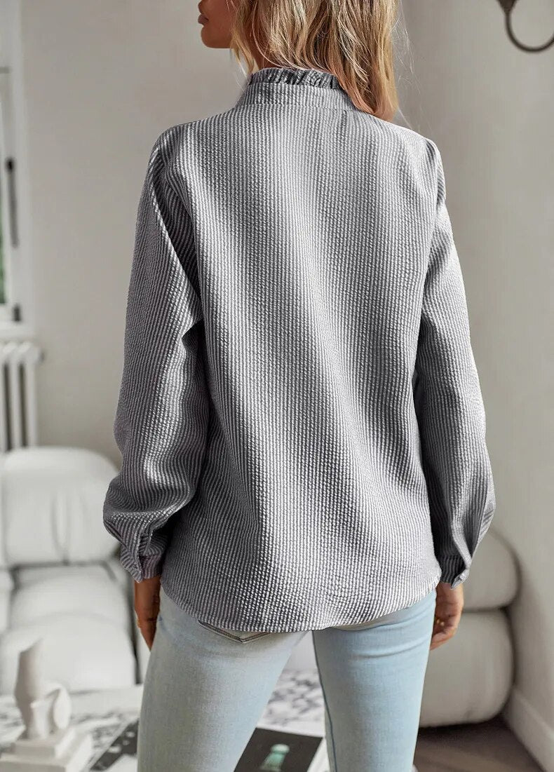 Margeret | Ruffle Long Sleeve Shirt